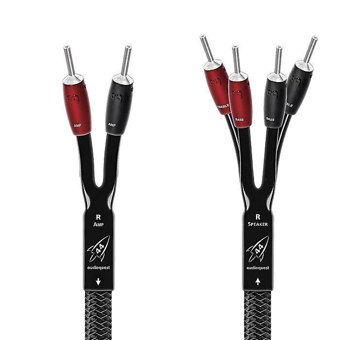 AudioQuest(オーディオクエスト) / Rocket 44 Single-BiWire SureGrip 500コネクタ付き スピーカーケーブル バナナ端子(シルバーメッキ) 2.4m ペア(左右2本セット) [ROCK448SBS]新生活応援｜ミュージックハウス フレンズ