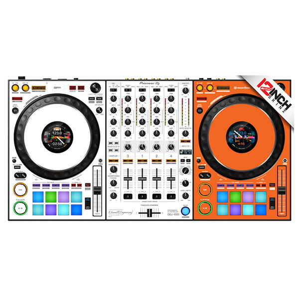 12inch SKINZ / Pioneer DDJ-1000 SKINZ Metallics (Orange-White) 【DDJ-1000用スキン】 夏休スペシャル