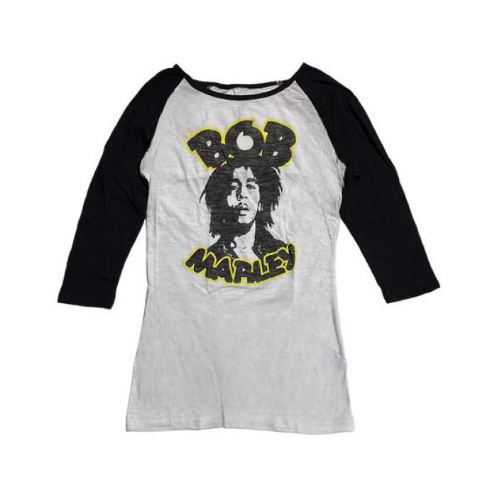 ボブ・マーリー レトロ ラグランTシャツ (Mサイズ) Retro Raglan Tee / ZION ROOTSWEAR(ザイオンルーツウエア)ハロウィーンセール/ハロウィングッズ