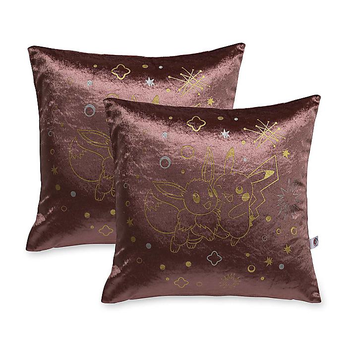 Pok mon Winter Wonders Red Throw Pillow Covers (2-Pack) / ピカチュウとイーブイ 枕取りまかなう・ピローカバー新生きて行くうしろ押し