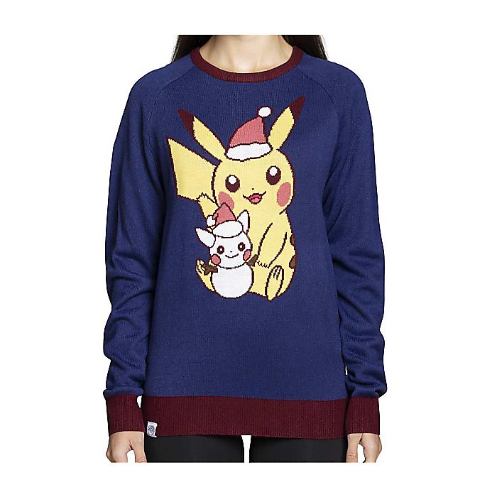 Pikachu Holiday Friend Navy Knit Sweater - Adult / ピカチュウ ネイビーニットセーター Mサイズ 大人用 / Pokemon Center(ポケモンセンター)新生活応援