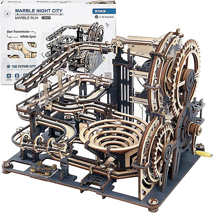 ROKR 3D 木製謎合わせ 成年者の利益のビー玉幽客ひな形生み出すこと一揃いの道具 ピタゴラスイッチ ピタゴラとり備える夏休特別