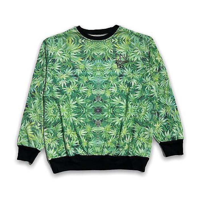 ガンジャ柄 クルーネック ロングスリーブ (メンズ/M) Plant Sub Crew Neck / DNA CLOTHING節分 セール
