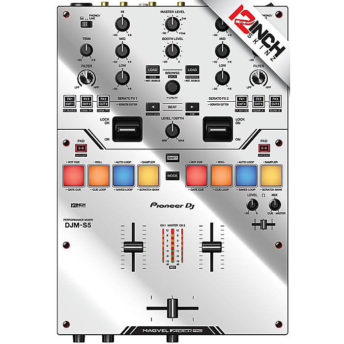 【ミラー/シルバー】12inch SKINZ / Pioneer DJM-S5 Skinz - Metallics 【粘着式】夏休スペシャル