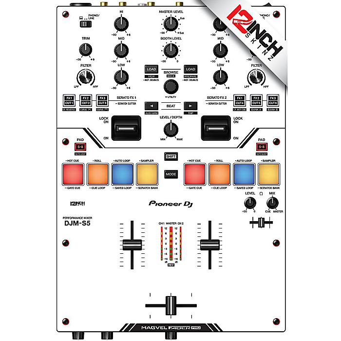 【ホワイト/ブラック】12inch SKINZ / Pioneer DJM-S5 Skinz - COLORS 【粘着式】夏休スペシャル