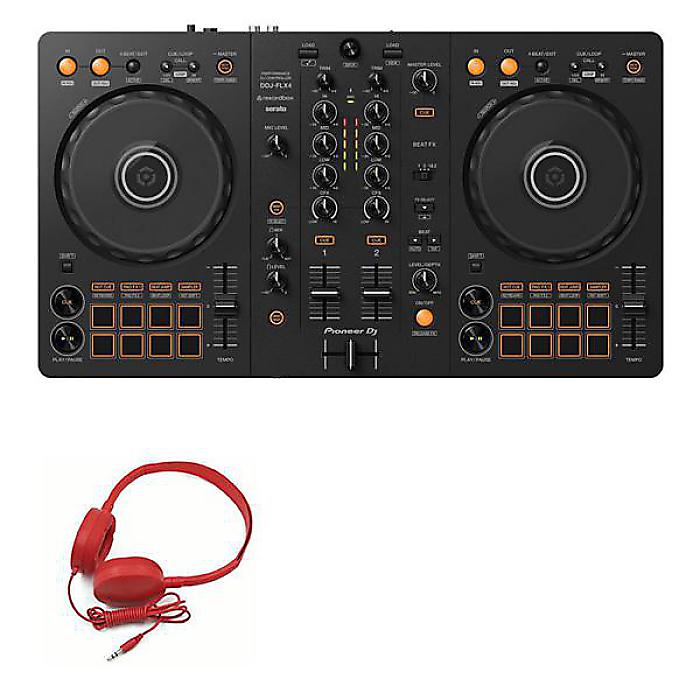 1大特典付 Pioneer DJ(パイオニア) / DDJ-FLX4 ヘッドホン(WH1-red)セット【rekordbox dj 無償】新生活応援