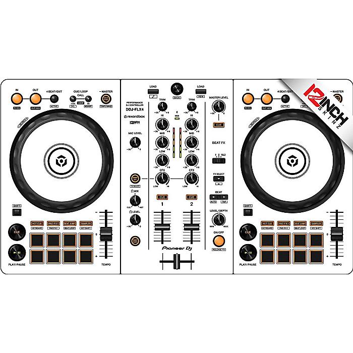 12inch SKINZ / Pioneer DDJ-FLX4 SKINZ (ホワイト/ブラック) 【DDJ-FLX4用スキン】夏休スペシャル