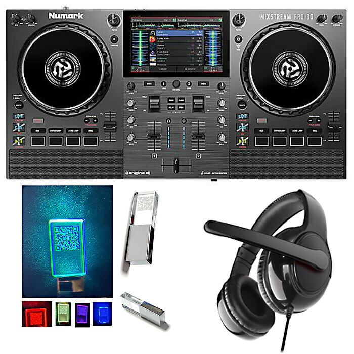 3大特典付 Numark(ヌマーク) / Mixstream Pro Go / Wi-Fi・スピーカー・バッテリー内蔵 Amazon Music Unlimited 他・Serato対応 【 LEDライト付きクリスタルUSB3.0 128GB メモリー(上達・練習用ビート入)】新生活応援｜ミュージックハウス フレンズ