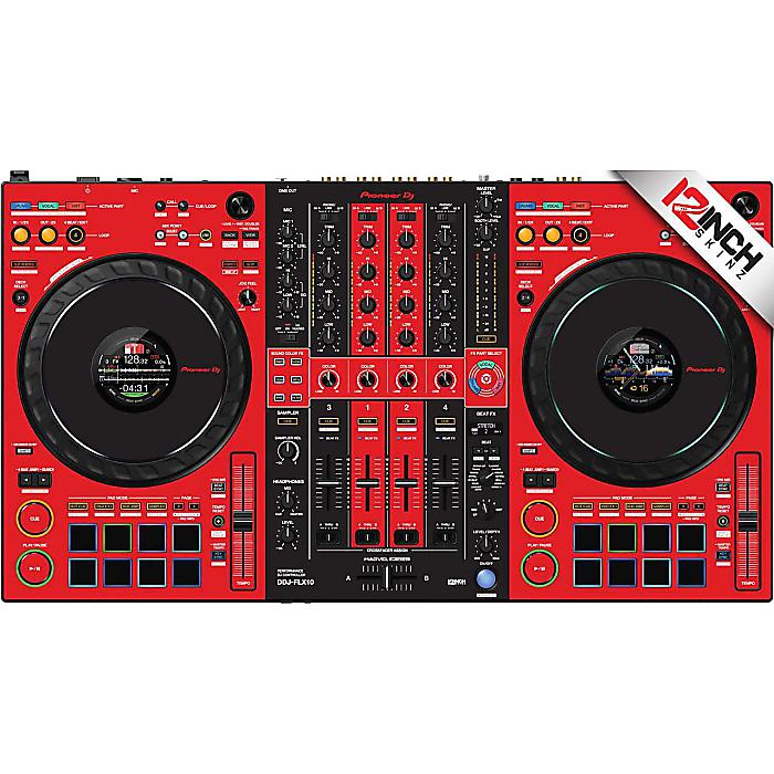 【レッド/ブラック】12inch SKINZ / Pioneer DDJ-FLX10 Skinz - Colors【RED/BLACK】夏休スペシャル