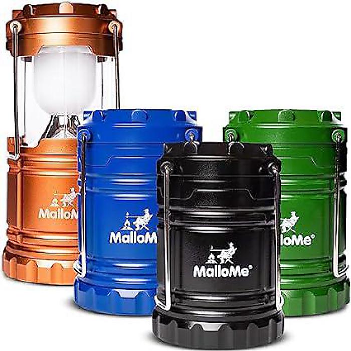 MalloMeキャンプランタン 4容器に並べる提燈 力強さアウト時用提燈 難民キャンプ用提燈 天幕吊り下げ用キャンプライト まさかの時LED提燈 (申し受ける式乾電池は含まれません)夏休特別