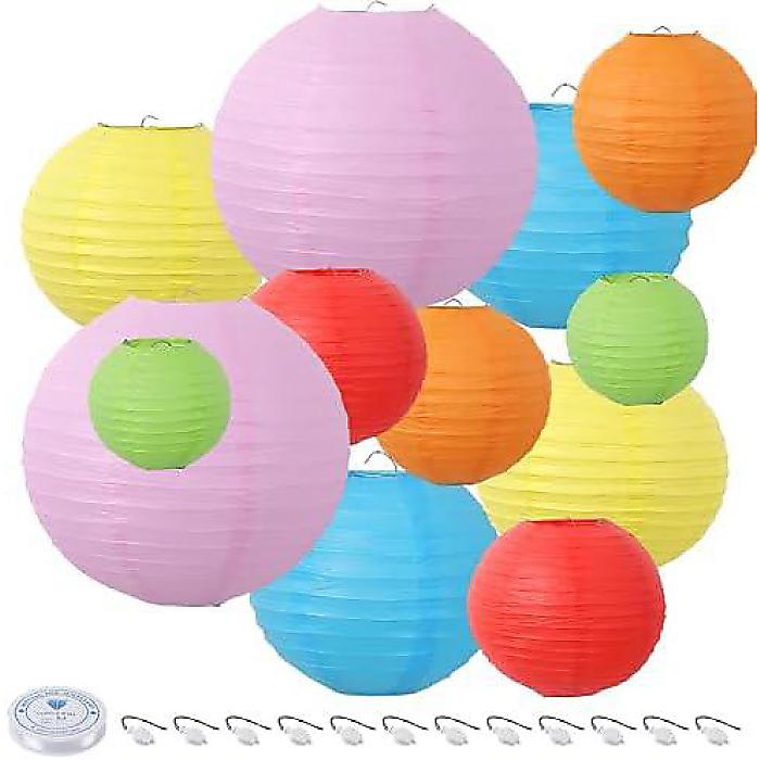 12 pcs Colorful Paper Lanterns夏休特別