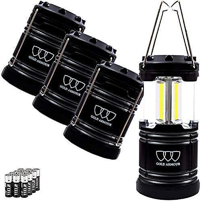 Gold Armour LED Lantern (4Pack Black)夏休特別 アウトドア-その他-スポーツ・アウトドア