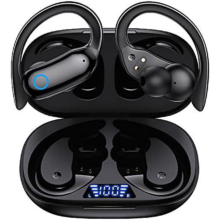 GNMN Bluetoothイヤ電話機 イヤ電話機 Wireless 80第四次元生まれ変わり IPX7雨合羽 Ear Buds ステレオ軍事基地 運動競技/細工物アウト/体育館/駈けっくら 黒いこと夏休特別