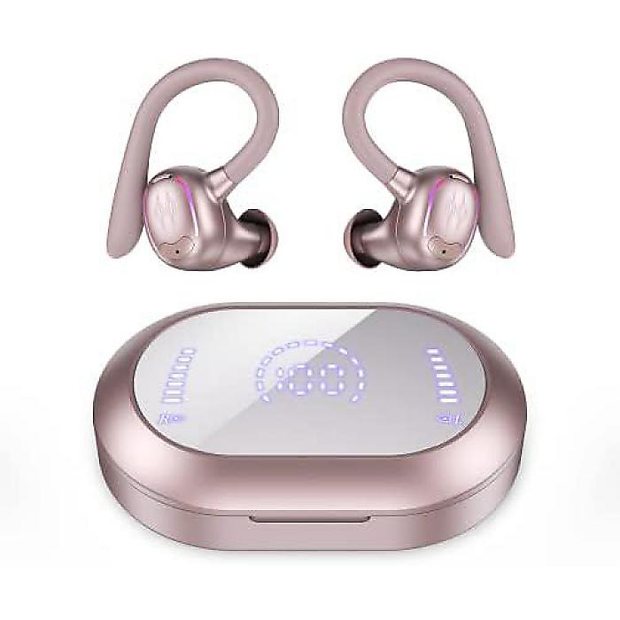 PSIERワイヤレスイヤブラ Bluetooth 5.3スポーツヘッドフォン Rose Gold夏休スペシャル