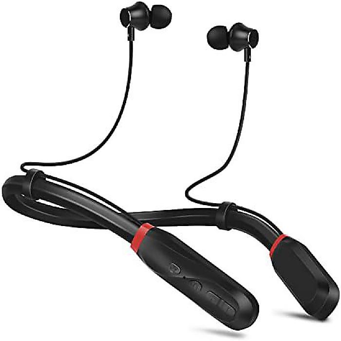 Muitune Bluetoothイヤブラジャー 120第四次元快い音生まれ変わり マイクロホン付 高声遣い平衡にする１番ウッド ステレオ 雨合羽ネックバンドイヤホン (黒いこと)夏休特別