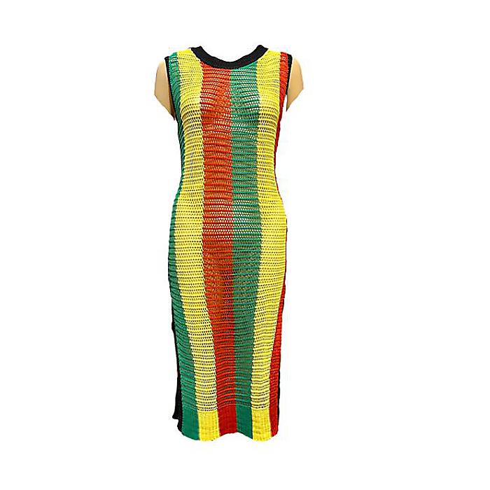 Roots & Culture(ルーツアンドカルチャー) / Island Girl Mesh Cover-Up Dress メッシュドレス サイドスリット入りホワイトデー セール