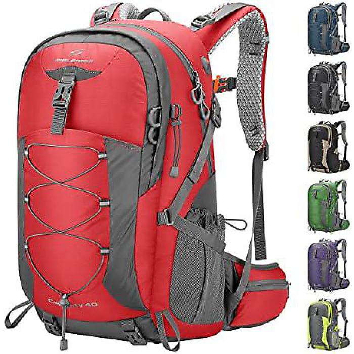 【楽天市場】メルスノートレッキングバックパック,Camping Backpack,40L防水ハイキングデイパック「レッド」レインカバー付き