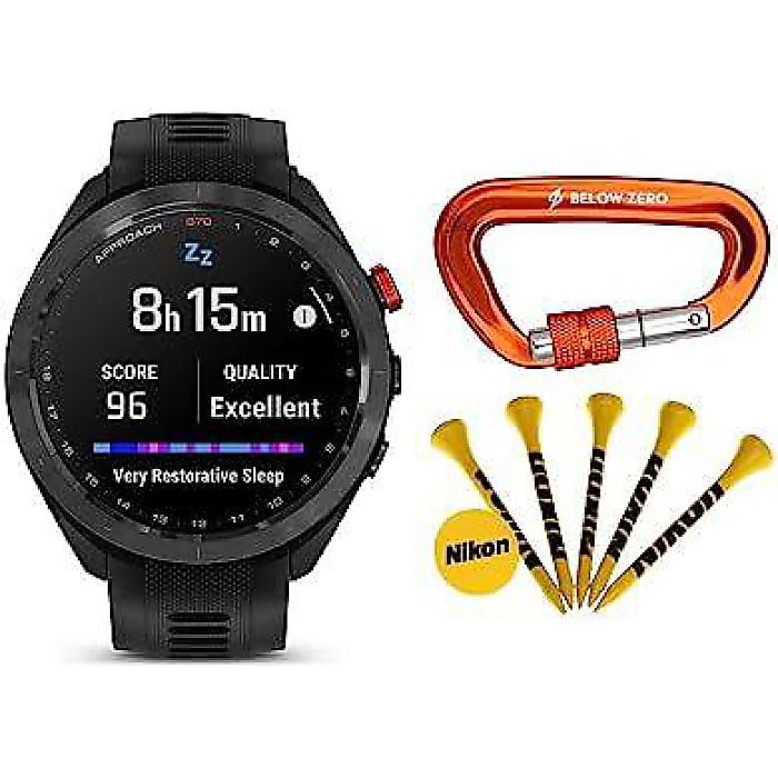 ガーミンアプローチS70 割り増し金 32GB記憶装置 GPS 1.4inAMOLED見せびらかす 長時間駆動動力 ゴルフ御覧になる「ヘビーデューティーカラビナロック付き添い人」とゴルフ紅茶のバンドル（3品目）夏休特別