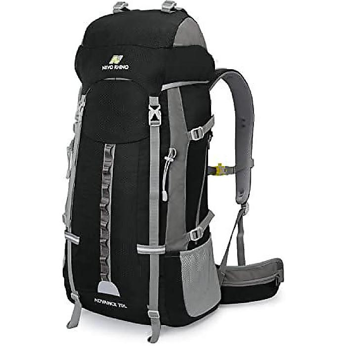 N NEVO RHINO(ネーボライノ) インターナルフレームハイキングバックパック70L/55L/35L ナイロン製軽量キャンプバックパック レインカバー付き バックパッキング用バッグ夏休スペシャル