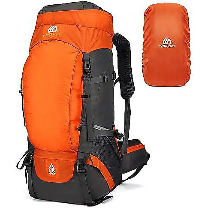 ウニネオヴォ 50L軽量ハイキングバックパック レインカバー付き 登山キャンプツーリング用途の防水トラベルデイパック(オレンジ色)夏休スペシャル｜ミュージックハウス フレンズ