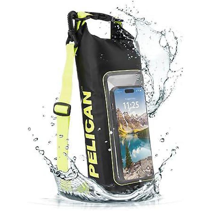 ペリカンマリン(ペリカンマリン) IP68 防水 ドライバッグ2L ロールトップ 防水バックパック、スマートフォンケース付属 - カヌー&ボート アクセサリー - アウトドア、ビーチ、釣り、旅行に最適 - ブラック/イエロー夏休スペシャル