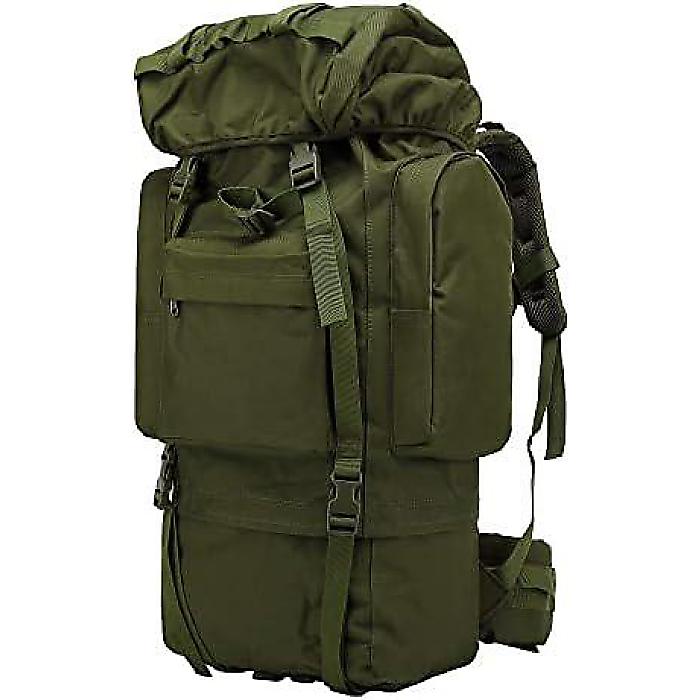 キングズガード アーミーグリーン　内枠付きハイキングバックパック65L バックパッキングバックパック レインカバー付き 防水キャンプリュックサック 男女兼用夏休スペシャル