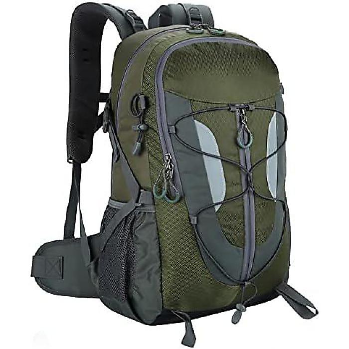Russel Molly 30Lアウトドアリュック - 軽量、耐久性、使いやすいプルループ、反射機能、アウトドア、ハイキング、キャンプに最適 - ユニセックスのX字型引き紐デザイン、アーミーグリーン夏休スペシャル