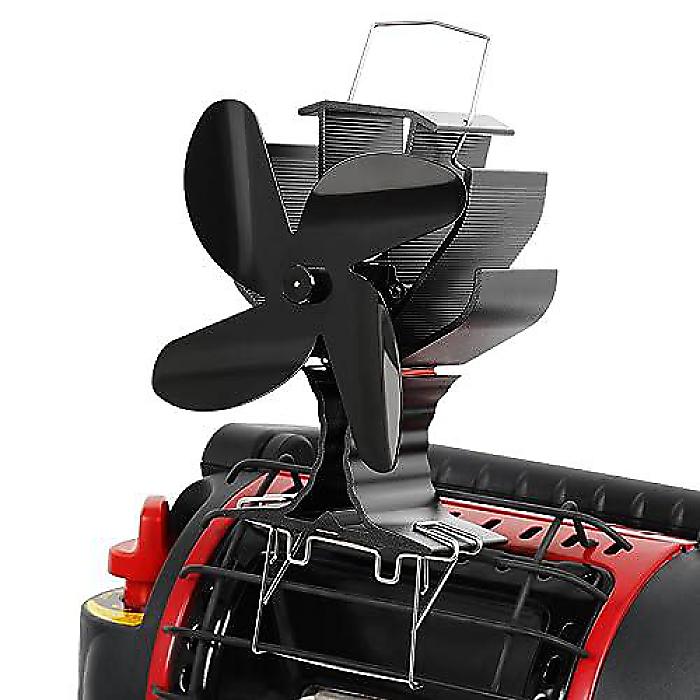 Signstek 木製ストーブファン(ウッドバーナー/暖炉/ストーブヒーター用) 非電動 エコフレンドリーなブラックストーブファン 節約温かい空気循環ファン 4枚羽根ファン ブラケットは含まれません夏休スペシャル