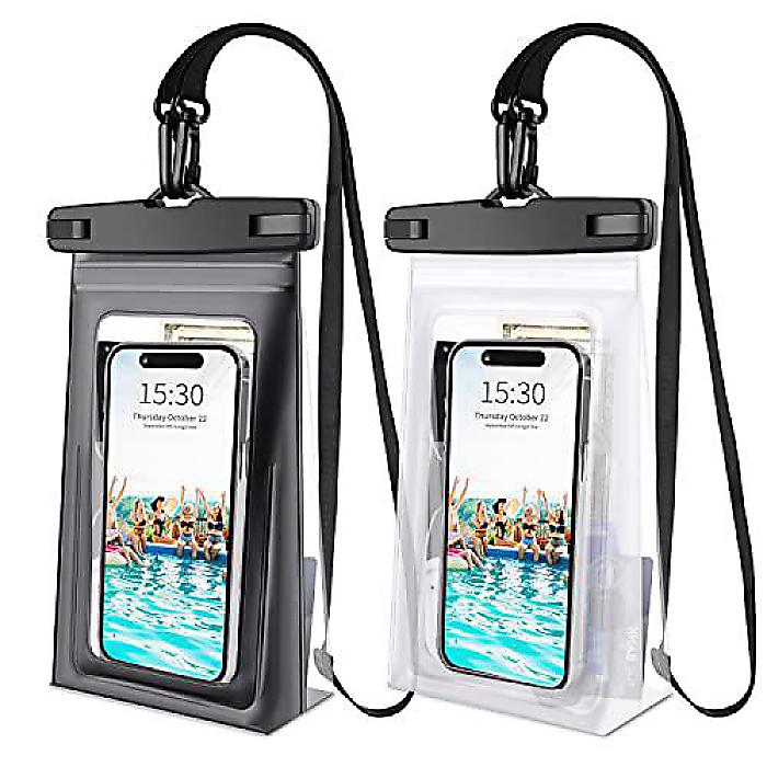 2Pcs Large Waterproof Phone Pouch iPhone 15 14 Pro Max 13 12 11 8 Plus Samsung Up to 7.2'', Floating IPX8 Water Proof Protector for Swimming Beach Vacation夏休スペシャル