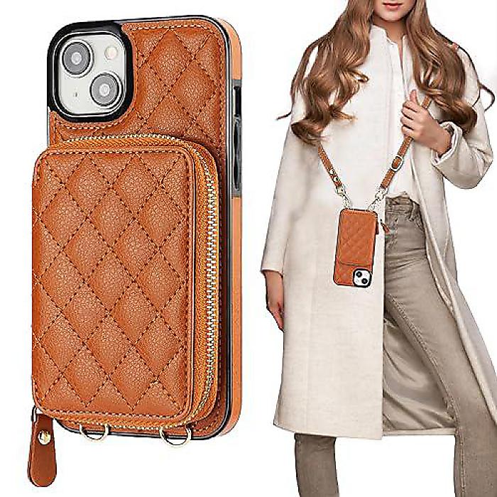 Bocasal iPhone 15 Plus(アイフォーンフィフティーンプラス) クロスボディウォレットケース「ブラウンレザー」夏休スペシャル