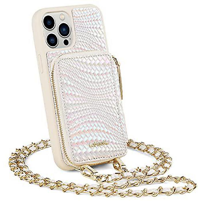 LAMEEKU iPhone 13 Pro Max(アイフォーンサーティーンプロマックス)ウォレットケース「グリッタークロスボディ」夏休スペシャル