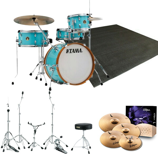 3大特典付 【ジルジャンシンバル＆ハードウェア付きセット】 TAMA(タマ) / CLUB-JAM KIT [LJK48S-AQB] COMPACT VINTAGE KIT 【ドラムマット付属】クリスマス セール