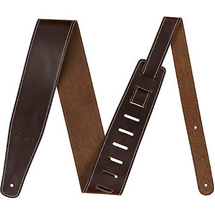 Fender 2.5inブラウンDMC Broken-In Leather Guitar Strap夏休スペシャル