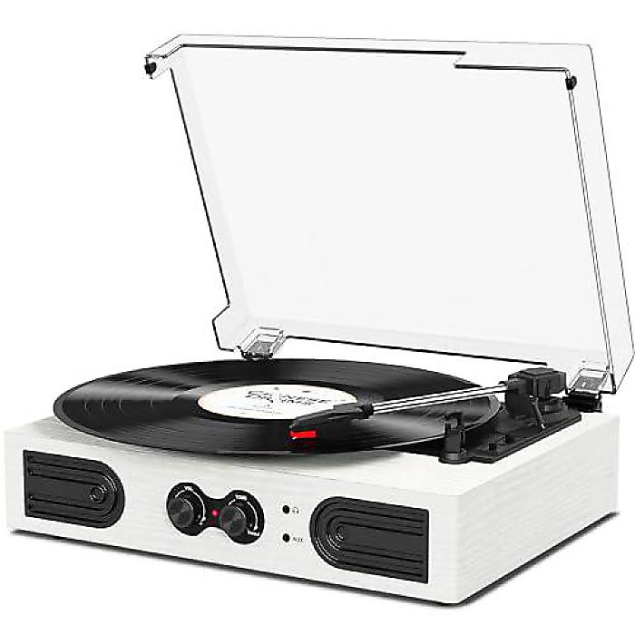 楽天市場】ミニ レコードプレーヤー(オレンジ) クラシックで