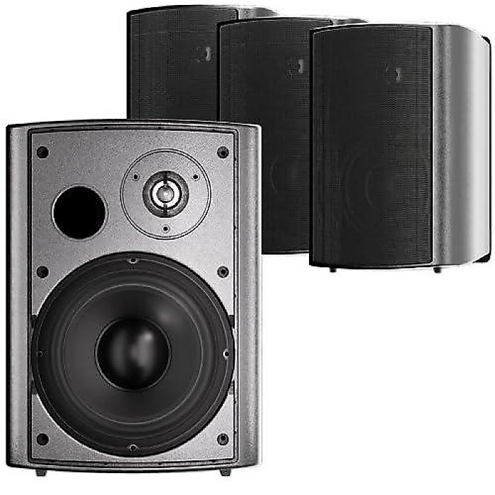 STUDIOFINIX 6.5インチ屋外スピーカー スタジオフィニックス ワイヤード防水ウォールマウント型パッシブスピーカー 800Wパワフルな低音 ホーム パティオ ポーチ ガーデン デッキ用(2個セット, ブラック)夏休スペシャル｜ミュージックハウス フレンズ