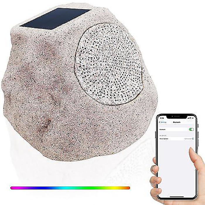 NiceBuyロックスピーカー アウトドア防水 ブルートゥースワイヤレスソーラーパワーロックスピーカーシステム 充電式 ライト付き&TWSペア機能付き パティオ 庭・デッキ・ヤード・バーベキュー用夏休スペシャル|ミュージックハウス フレンズ