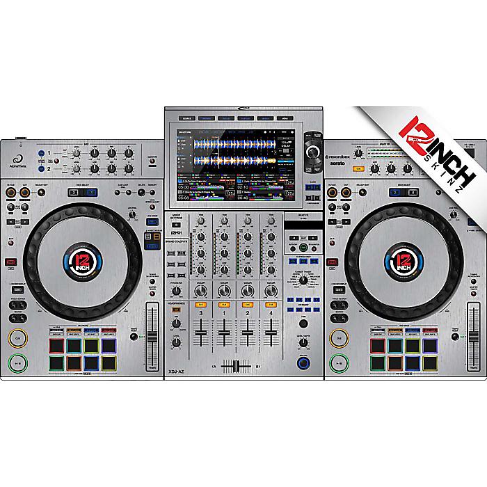 【ブラッシュ/シルバー】12inch SKINZ / AphaTheta DDJ-AZ Skinz - Metallics【AlphaTheta XDJ-AZ用スキン】