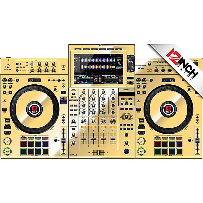 【ミラー/ゴールド】12inch SKINZ / AphaTheta DDJ-AZ Skinz - Metallics【AlphaTheta XDJ-AZ用スキン】