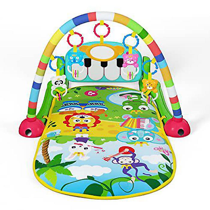 UNIH Baby Gym Play Mat and Piano Gym with Tummy Time Mat. Musical Light Activity Center for Infants and Toddlers. Birthday Gift for Newborn.夏休特別