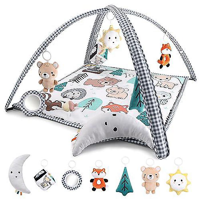 The Peanutshell 7 インチ 1 Baby Play Gym - Woodland Animals夏休特別 ベビージム-おもちゃ-ベビー向けおもちゃ