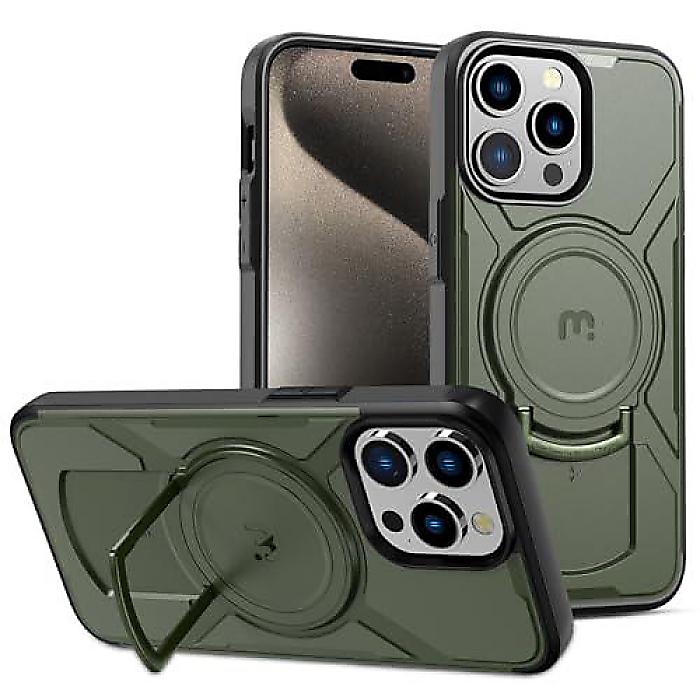 MYBAT PRO アイフォン15労働者階級マックス用磁石入れもの「照明ランプ付き添い人」6.7in、MagSafe相応う、ステルスシリーズ ミリタリー点数の耐衝撃保護すること押しかぶせる、アーミーグリーン/黒いこと夏休特別