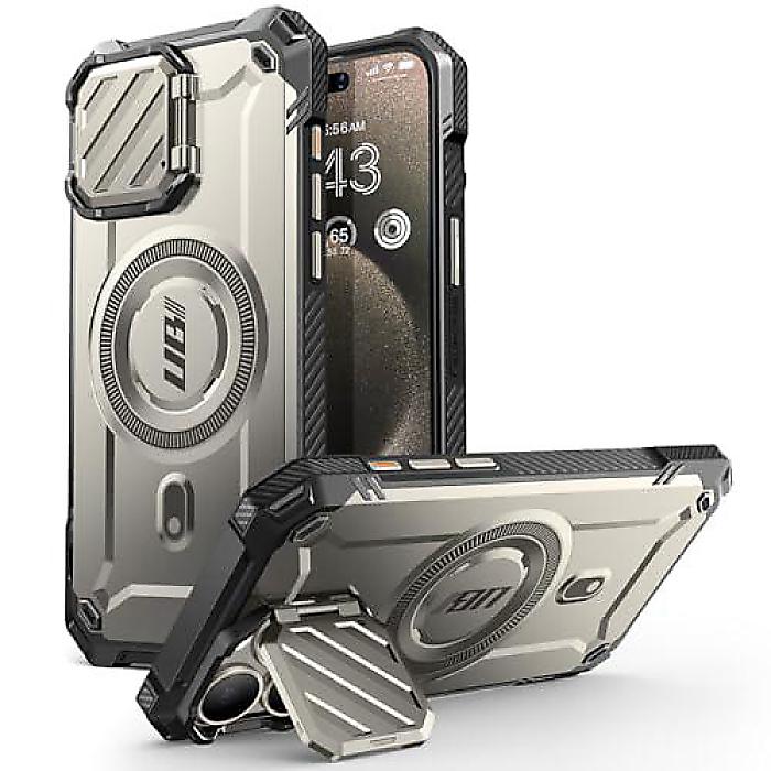 SUPCASE UBMag XT for iPhone 15 Pro Max Case 6.7" (アイフォーン15プロマックスケース) カメラカバー付き 【MagSafe対応】重厚な保護ケース ビルトインキックスタンド搭載夏休スペシャル|ミュージックハウス フレンズ