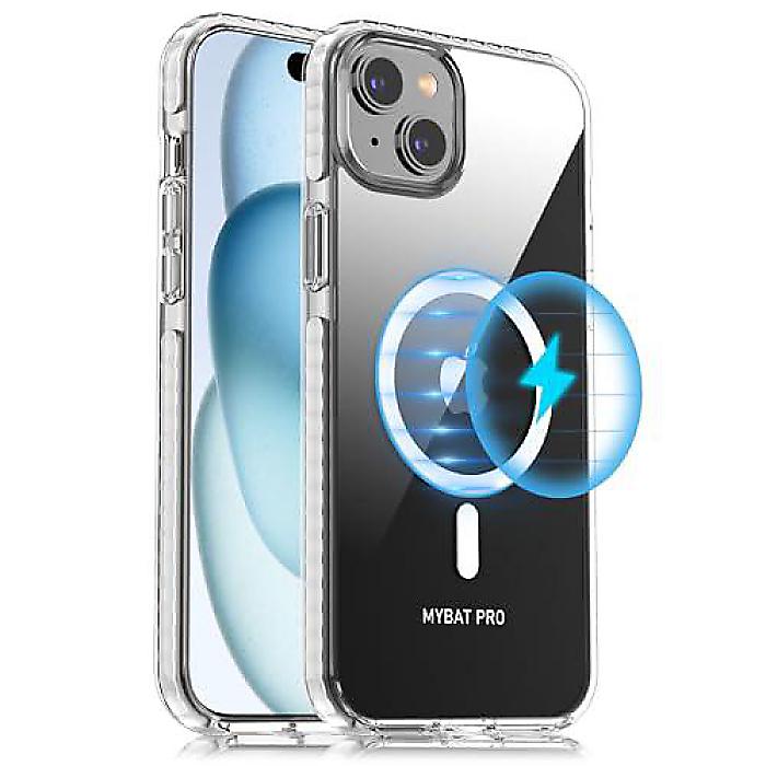 MYBAT PRO iPhone 15 Pro Max(アイフォーン15労働者階級マックス) 磁石入れもの Vividつづき物 か細い 水晶せつ然たる 白いこと + Maverickつづき物 黒いこと夏休特別