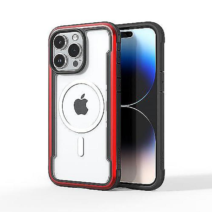 RAPTIC Shield Magnetic for iPhone 15 Pro Max Case, MagSafe相応う, ぼうぜん自失校正刷りなせつ然たる入れもの, 軍事判定基準10フィート耐落下テスト作業済み, 耐久性のある軽銀屋台骨入り口・入口, 6.7in, 赤いこと夏休特別 ケース・カバー-スマートフォン・タブレット