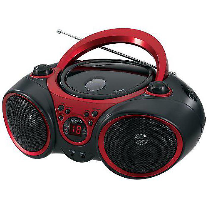 JENSEN CD-490 携帯型 ステレオ CD電気蓄音機 with AM/FM ラジオ受信機 and Aux Line-In, 赤いこと and 黒いこと夏休特別