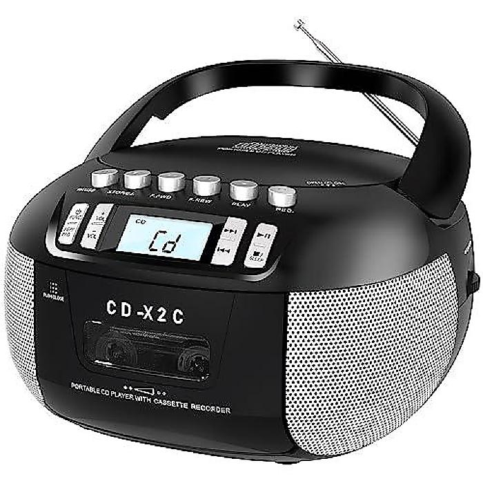 Sunoony CDカセットプレーヤーコンボ「ブームボックス」AM/FMラジオ付きポータブルCDプレーヤー 家庭用夏休スペシャル|ミュージックハウス フレンズ