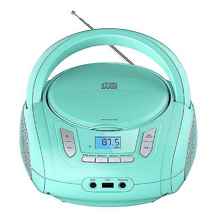 【楽天市場】ポータブルCDプレーヤーブームボックス ブルートゥース搭載、FMラジオ、USB MP3再生、AUX入力、ヘッドフォンジャック、CD ...