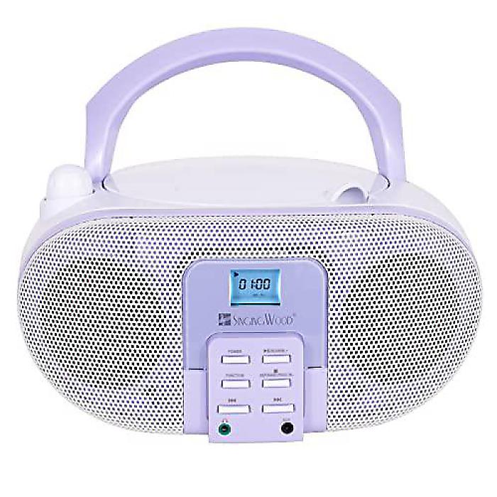 SingingWood GC01 Macarons Series 携帯型CD電気蓄音機 ラジオ受信機 キッズ用 LCD見せびらかす 向こう正面AUX-IN界面 イヤホンジャック ACまたは蓄電池駆動動力相応う - ラベンダー夏休特別