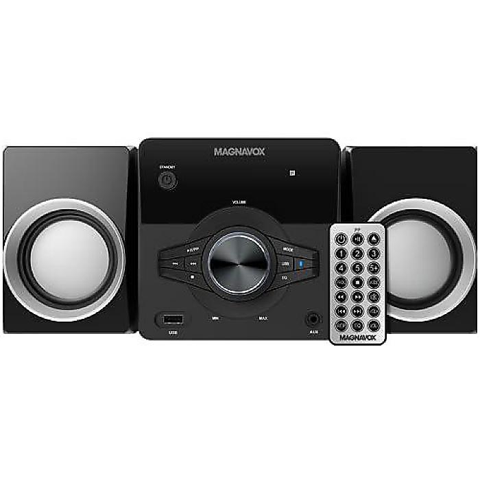 Magnavox MM442 ブラックCDシェルフシステム 3ピース トップローディング デジタルPLL FMステレオラジオ Bluetoothワイヤレステクノロジー リモコン付き | ブルーライト | LEDディスプレイ | AUXポート対応 |夏休スペシャル|ミュージックハウス フレンズ