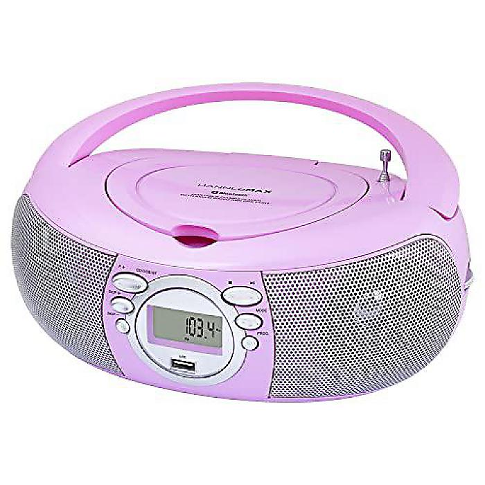 HANNLOMAX HX-321CD ポータブルCD/MP3ブームボックス AM/FMラジオ Bluetooth MP3再生対応 USBポート Aux-in 液晶ディスプレイ AC/DC二重電源 (ピンク)夏休スペシャル